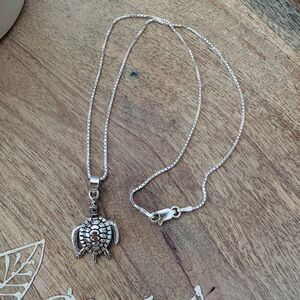 Sterling Silver  Turtle Necklace With Moving Limbs